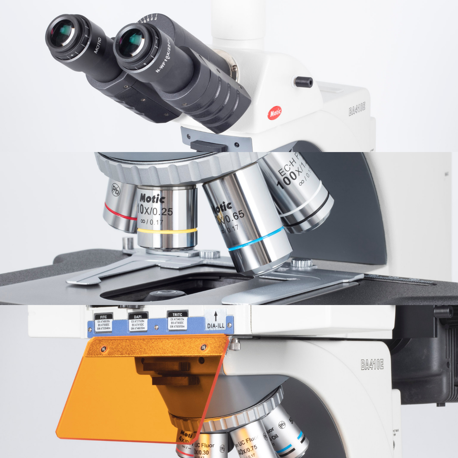 BA410E with FITC and TRITC Filter Fluorescence Bundle | Motic ...