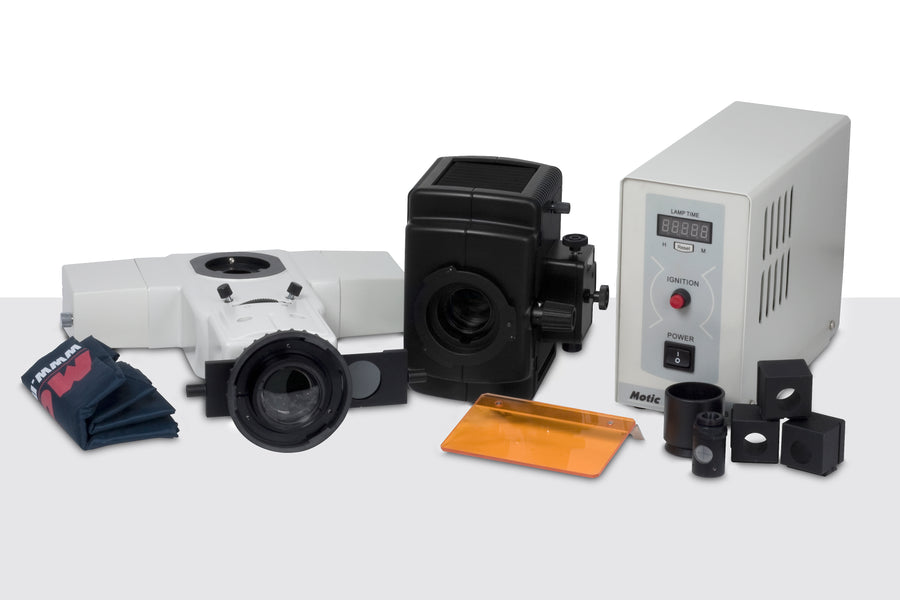 BA410 Fluoresence - Epi-Fluorescence attachment with filter cassette for BA410 - (1101000202161) - Motic Microscopes